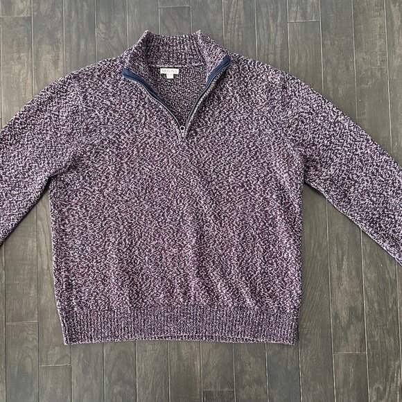 Red & Blue XL Merona Quarterzip Sweater  100% Cotton - Picture 5 of 9